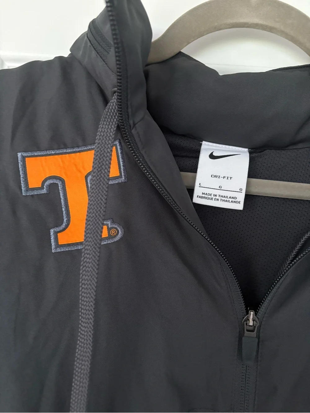 Nike Gray Zip Up Jacket with Orange Accents & Tennessee Vols